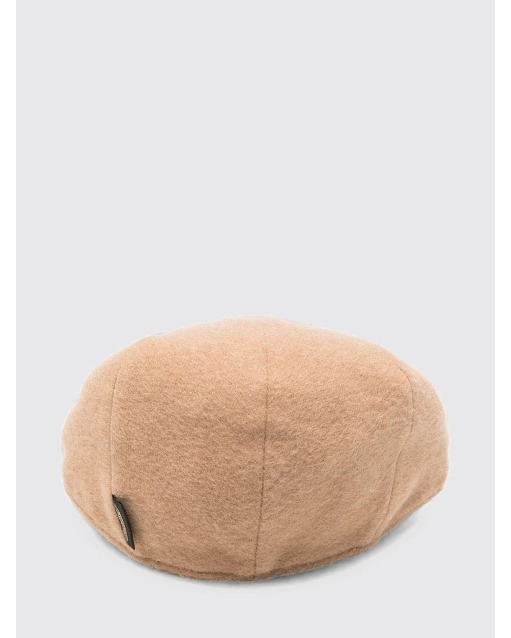 Borsalino Natural Hair Beret With A Logo Plaque
