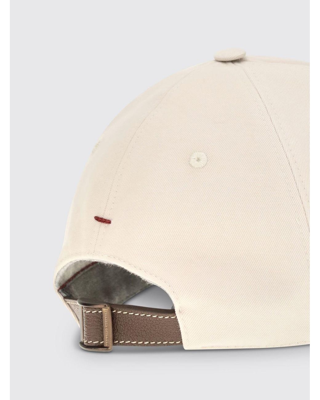 Brunello Cucinelli Natural Cotton Baseball Cap With Embroidered Logo for men