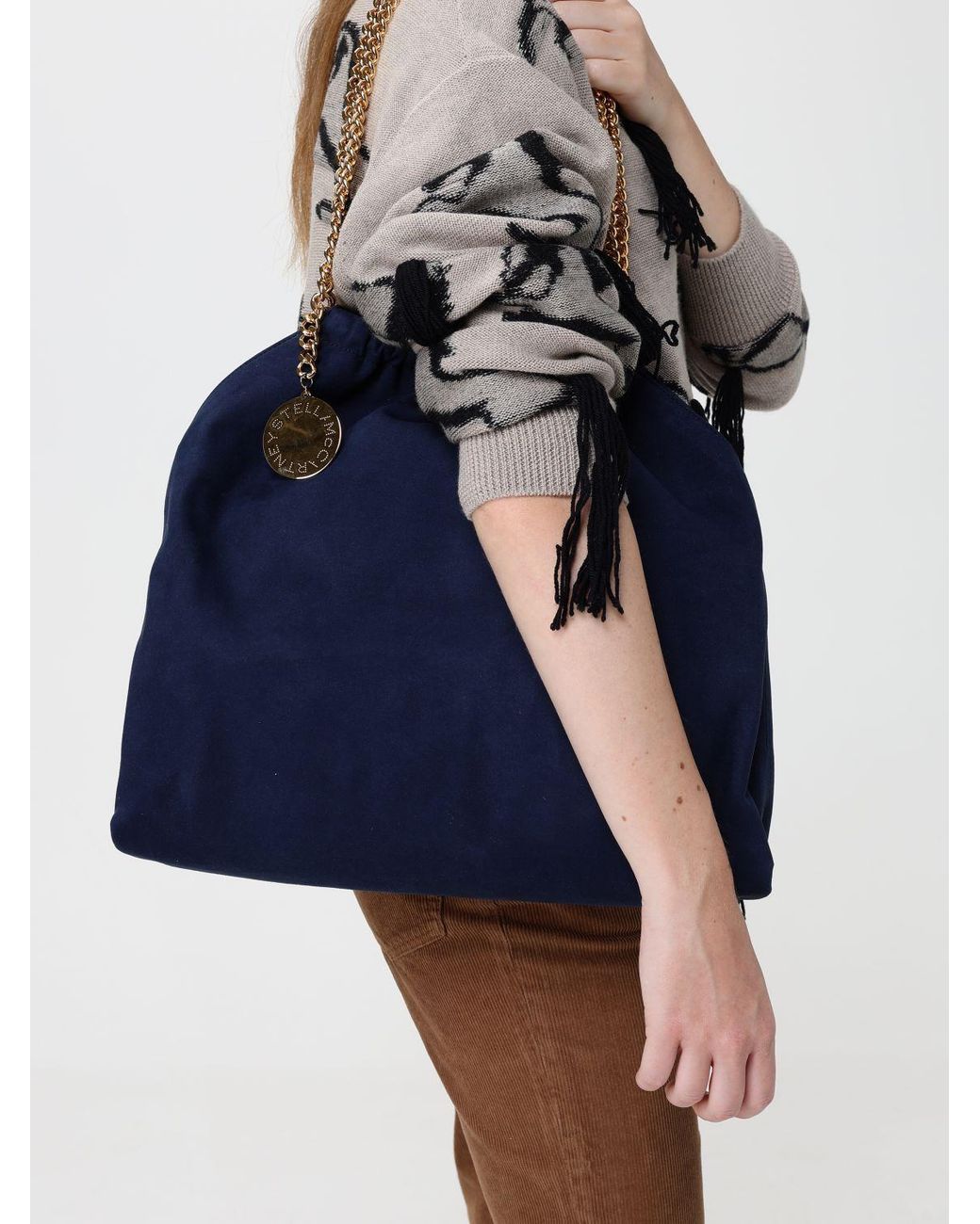 Stella McCartney Blue Falabella Synthetic Leather Shoulder Bag With Chain