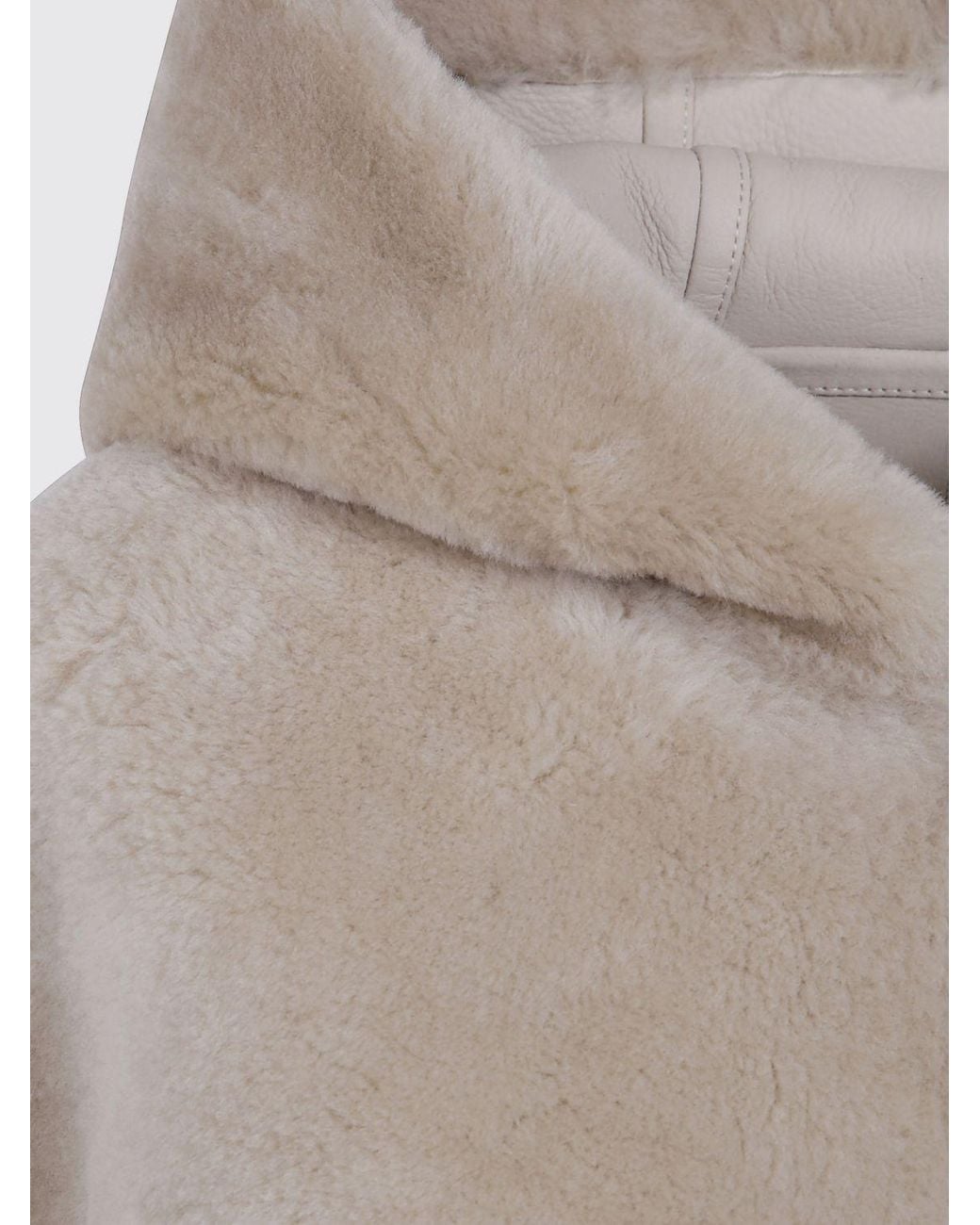 Yves Salomon Gray Cropped Lambskin Jacket With Hood And Zip
