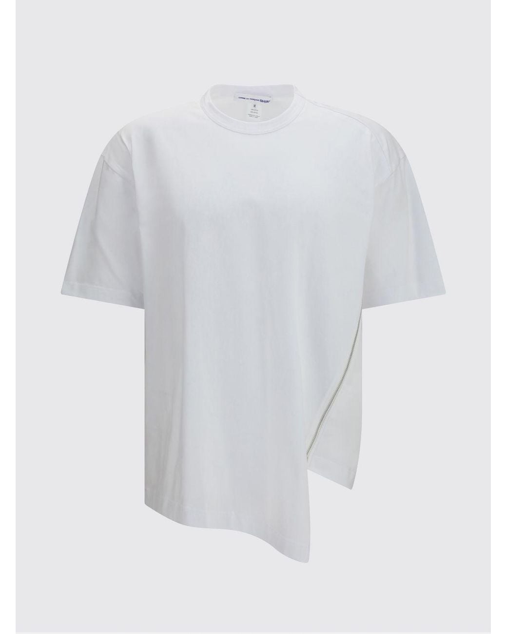 Comme des Garçons White Asymmetric Cotton T-Shirt for men