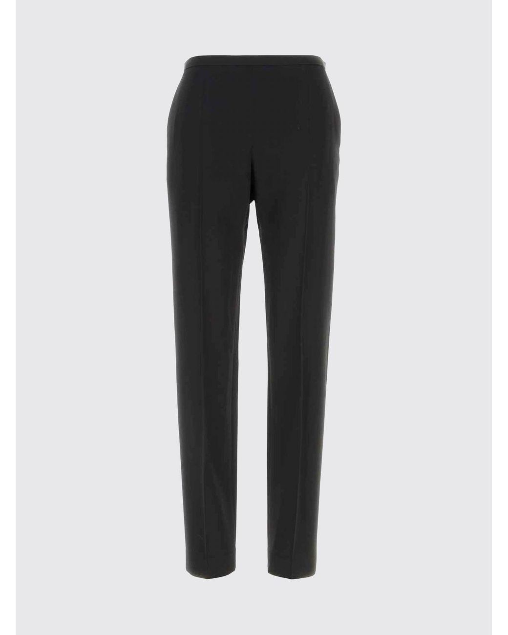 The Row Black Skinny-Fit Wool Pants With Side Zip Closure