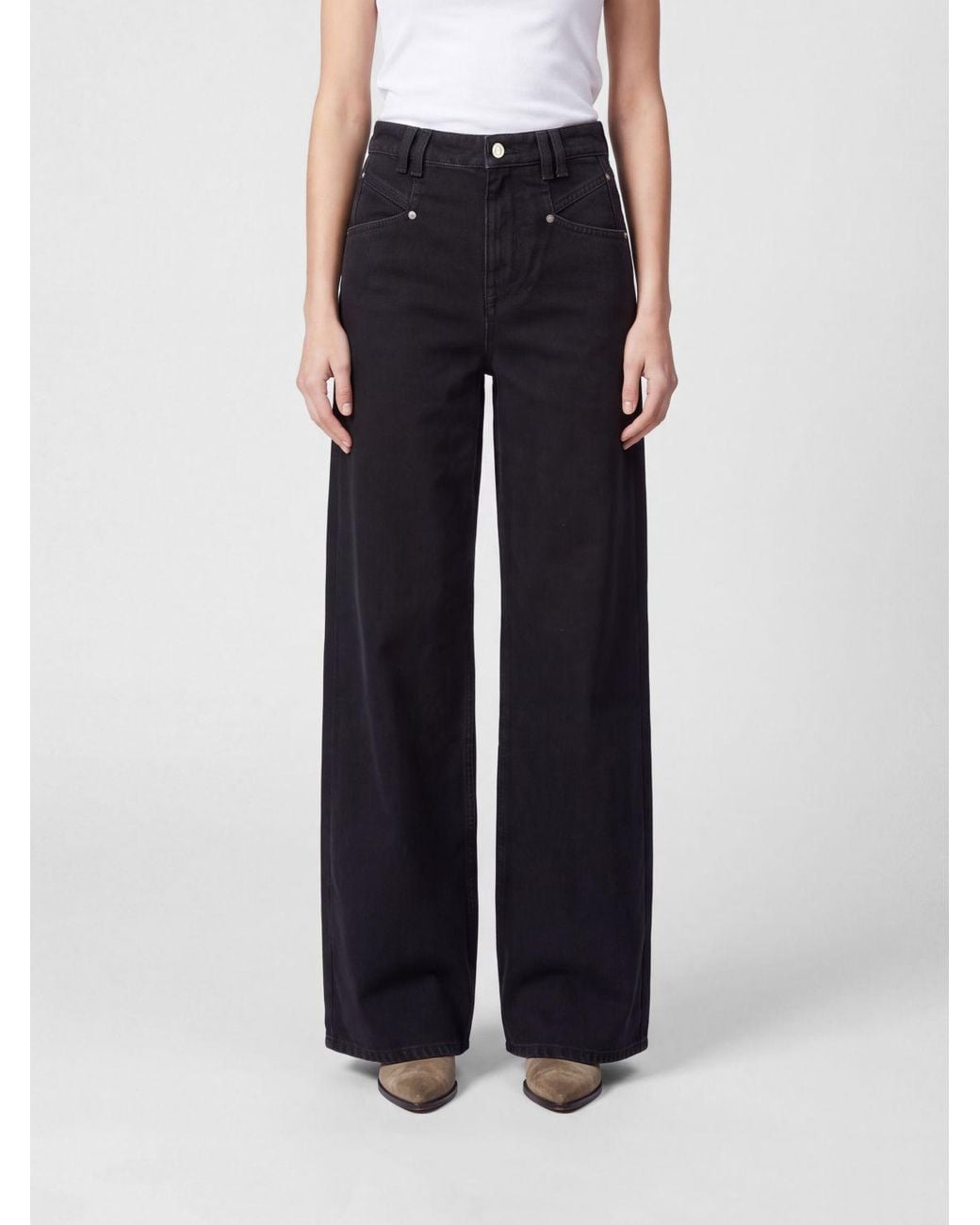 Isabel Marant Blue Lemony High-Waisted Wide-Leg Jeans