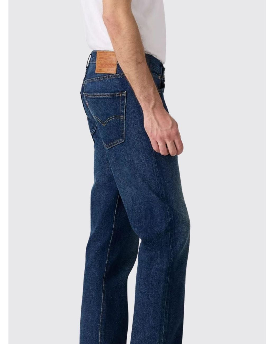 Levi's Blue 5-Pocket Straight-Fit Cotton Denim Jeans for men