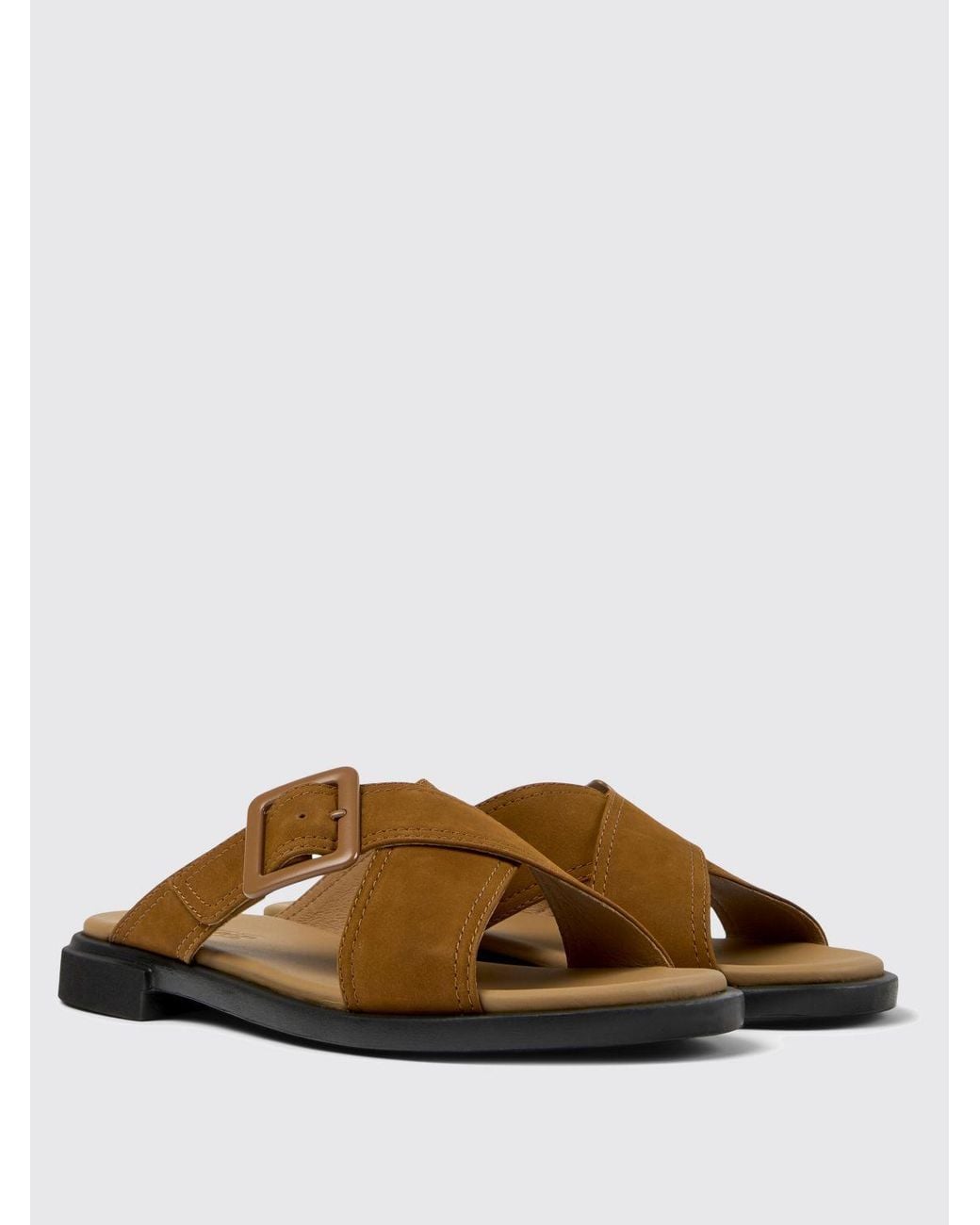 Camper Brown Edy Nubuck Sandals