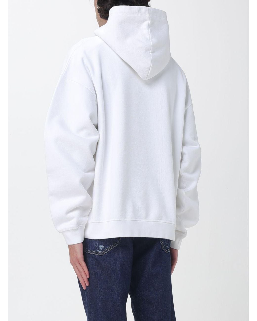 DSquared² White Relaxed-Fit Cotton Hoodie With Contrast Logo for men