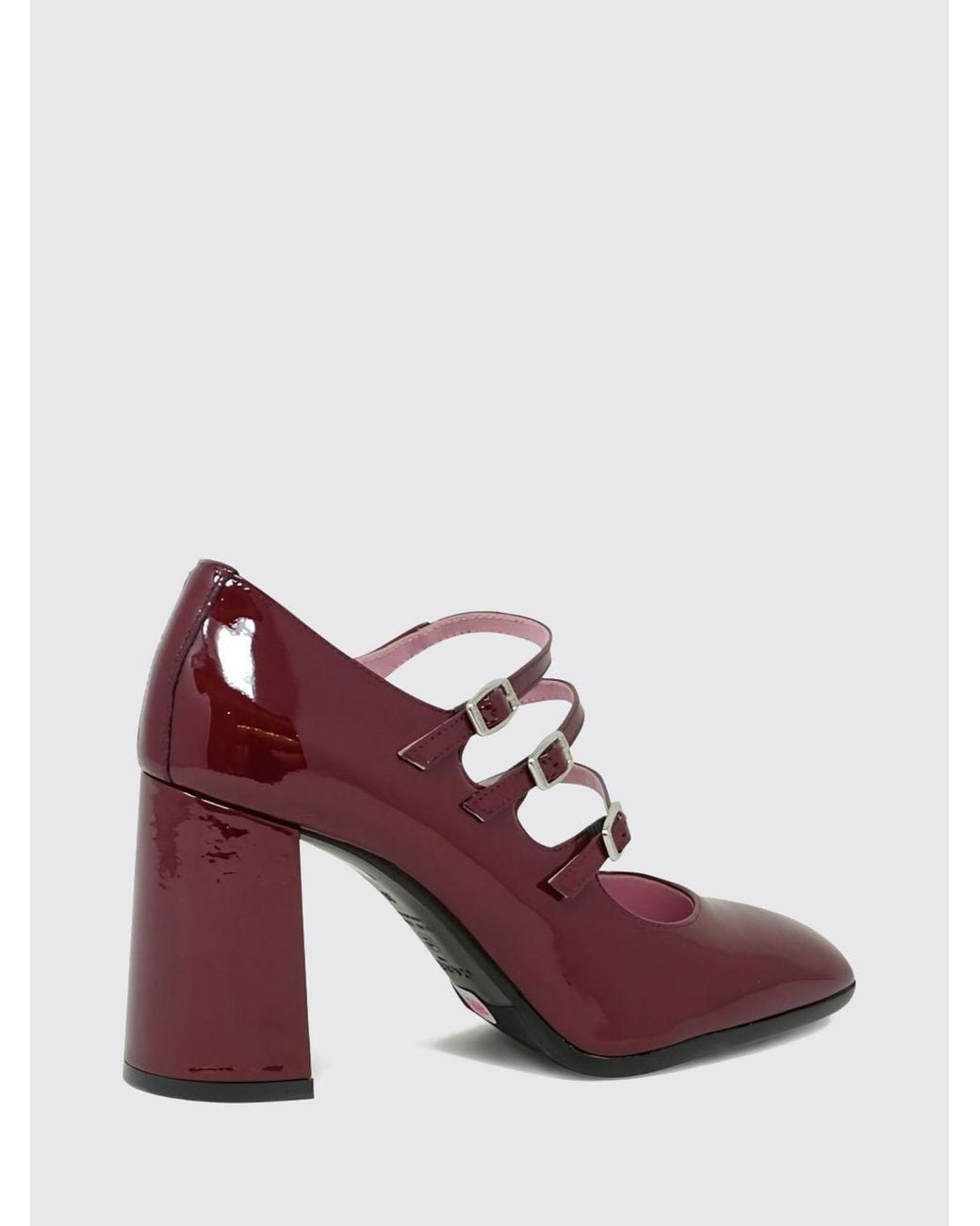 CAREL PARIS Purple Keel Patent Leather Mary Jane Pumps With High Heel