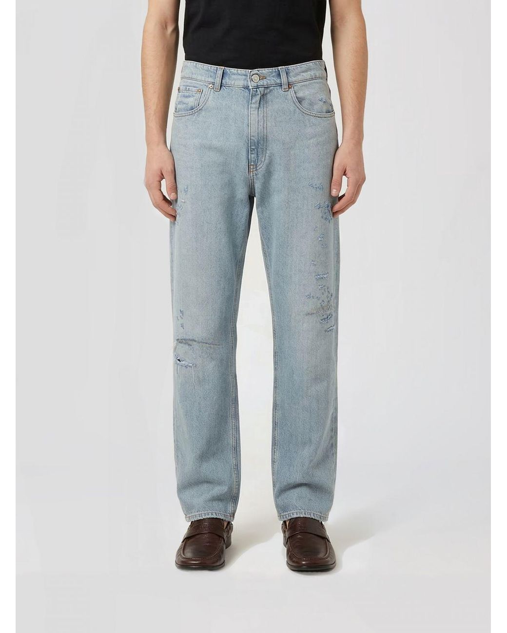 MM6 by Maison Margiela Blue Cotton Denim Straight Jeans for men