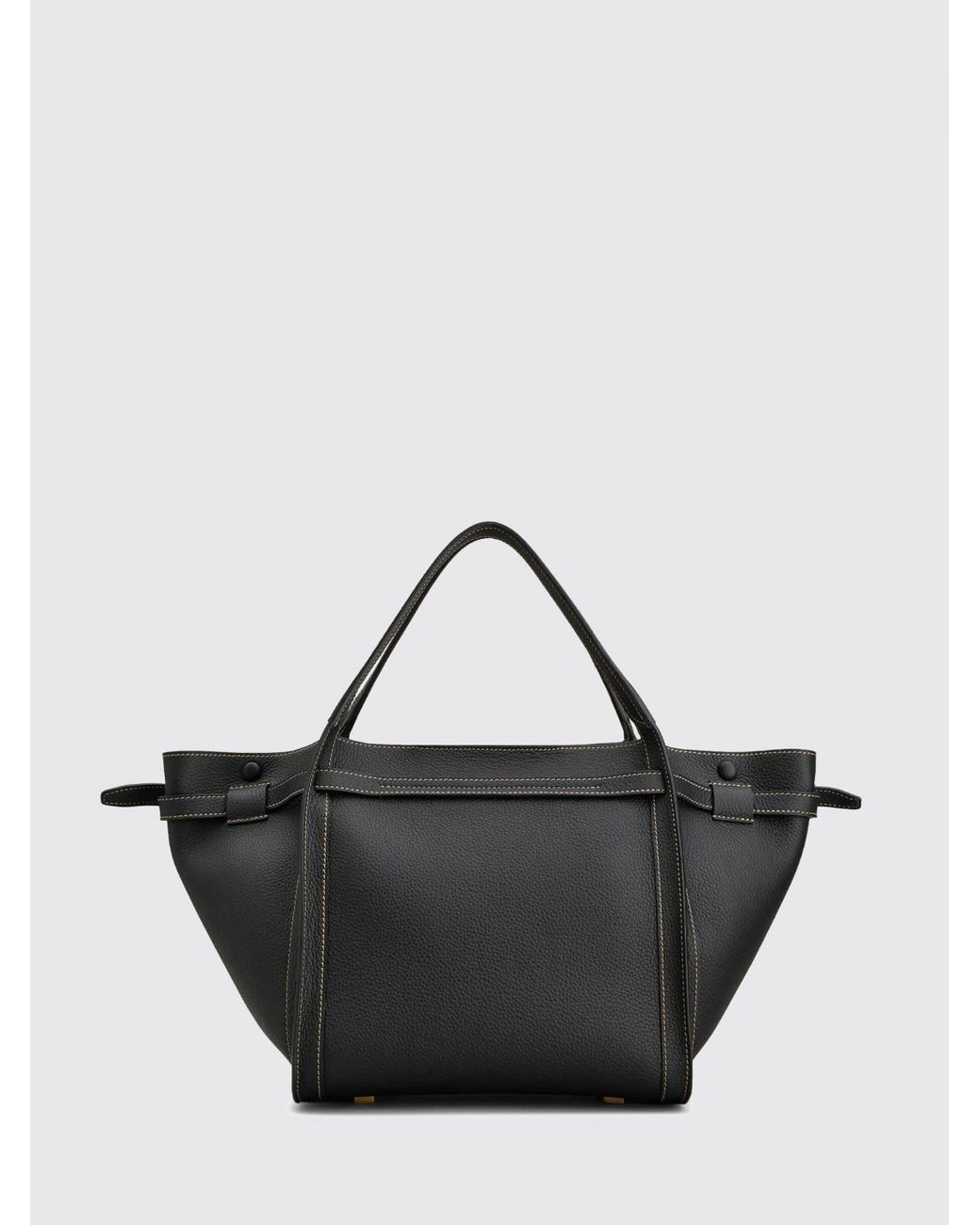 Tod's Black Small Leather Shopping Handbag