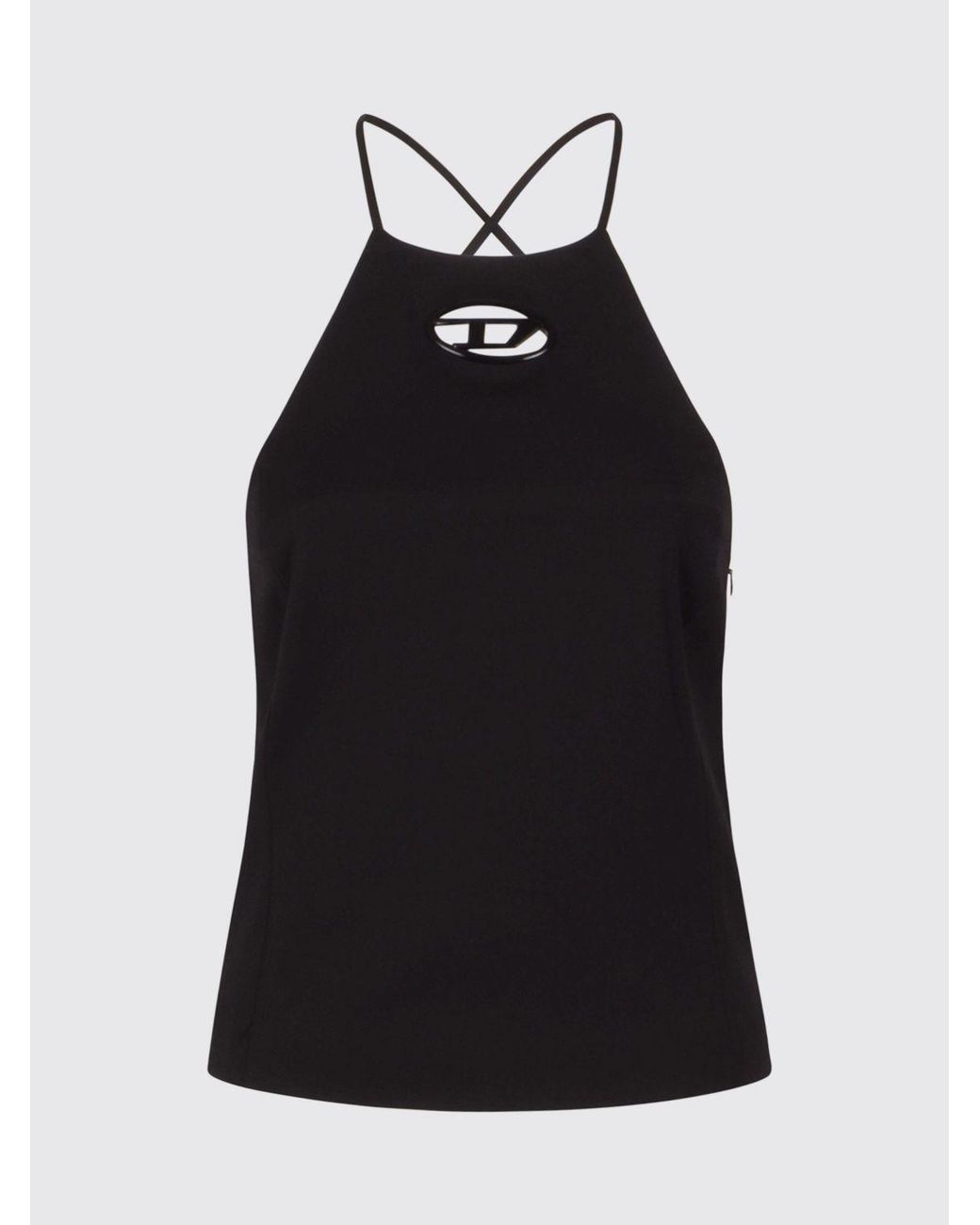 DIESEL Black T-Wilit Wool Blend Top With Logo