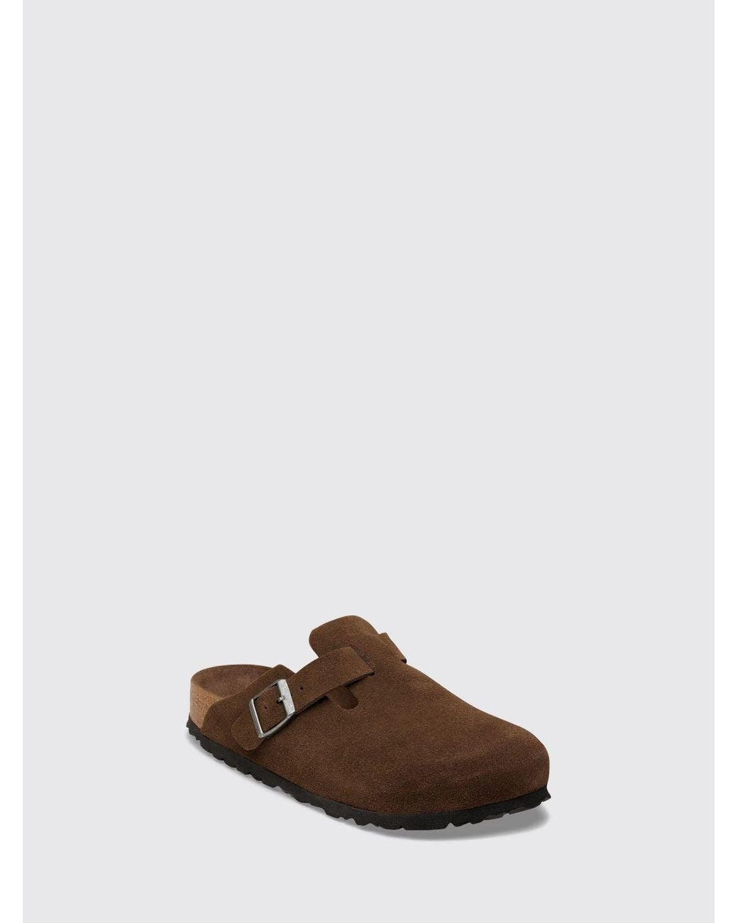 Birkenstock Brown Boston Suede Mules With Adjustable Strap for men