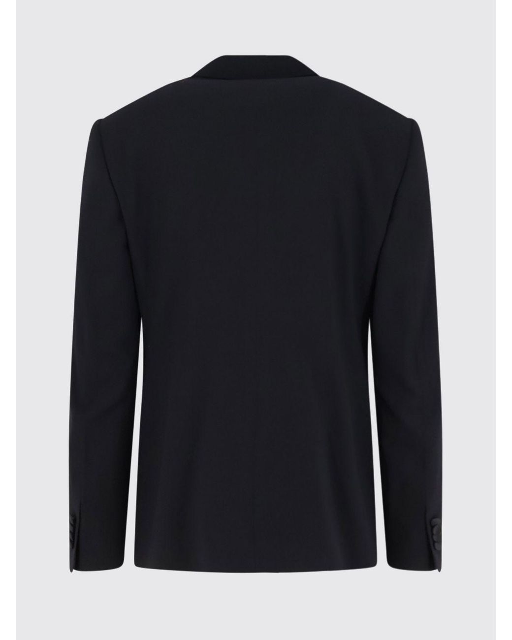 Giorgio Armani Blue Double-Breasted Virgin Wool Blazer With Peak Lapels for men