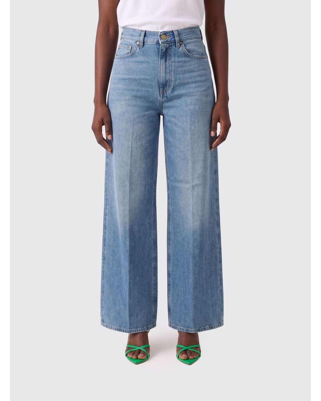 PT Torino Blue Palazzo Cotton Jeans
