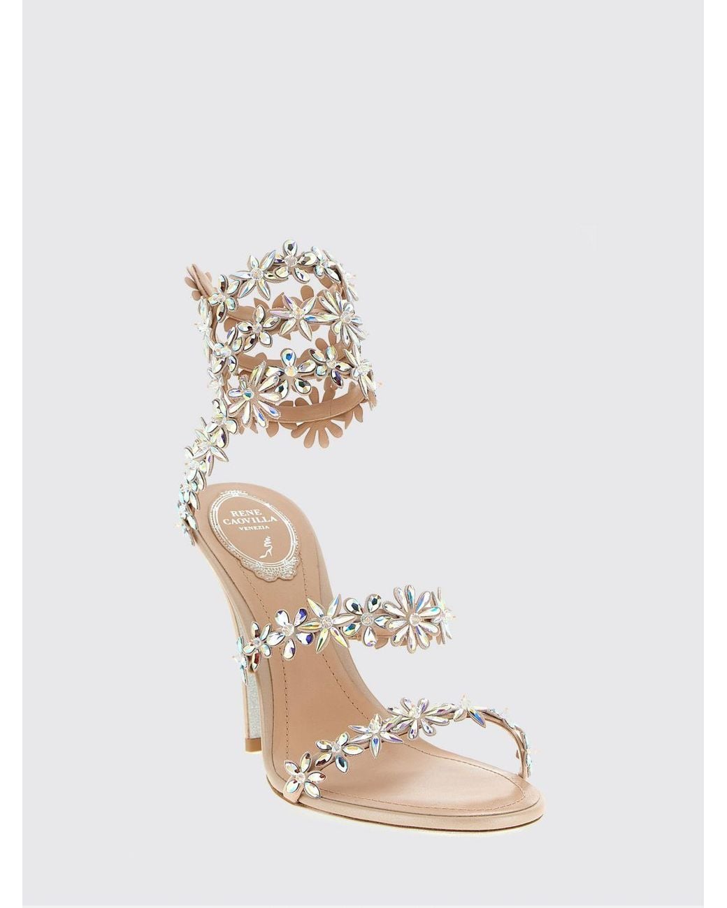 Rene Caovilla Natural Flat Sandal