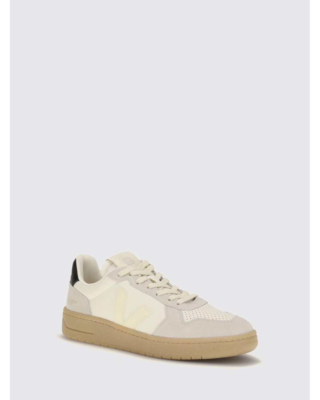 Veja Natural V-82 O.T. Leather Sneakers With Perforated Toe for men