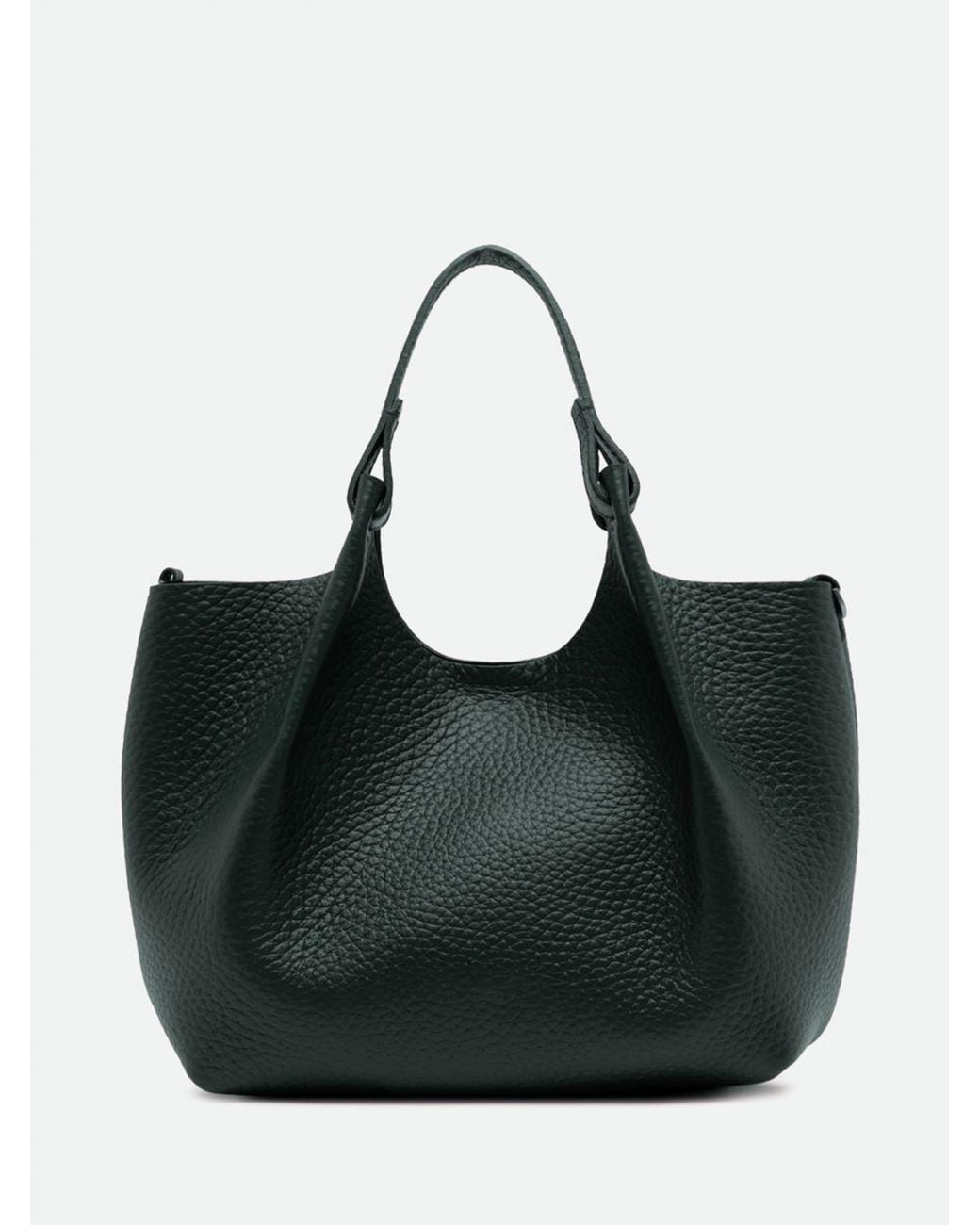 Gianni Chiarini Black Dua Grained Leather Handbag With Removable Pouch