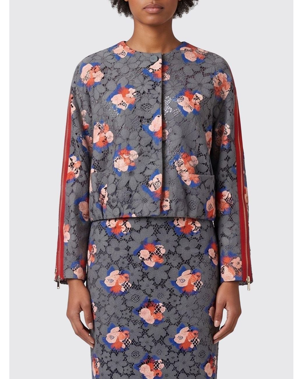Fendi Gray Floral Lace Jacket