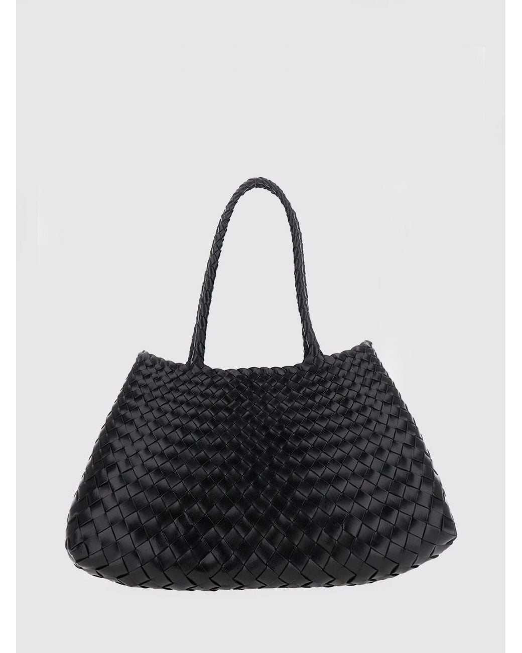 Dragon Diffusion Black Santa Croce Schultertasche Aus Geflochtenem Leder Mit Doppeltem Griff Von