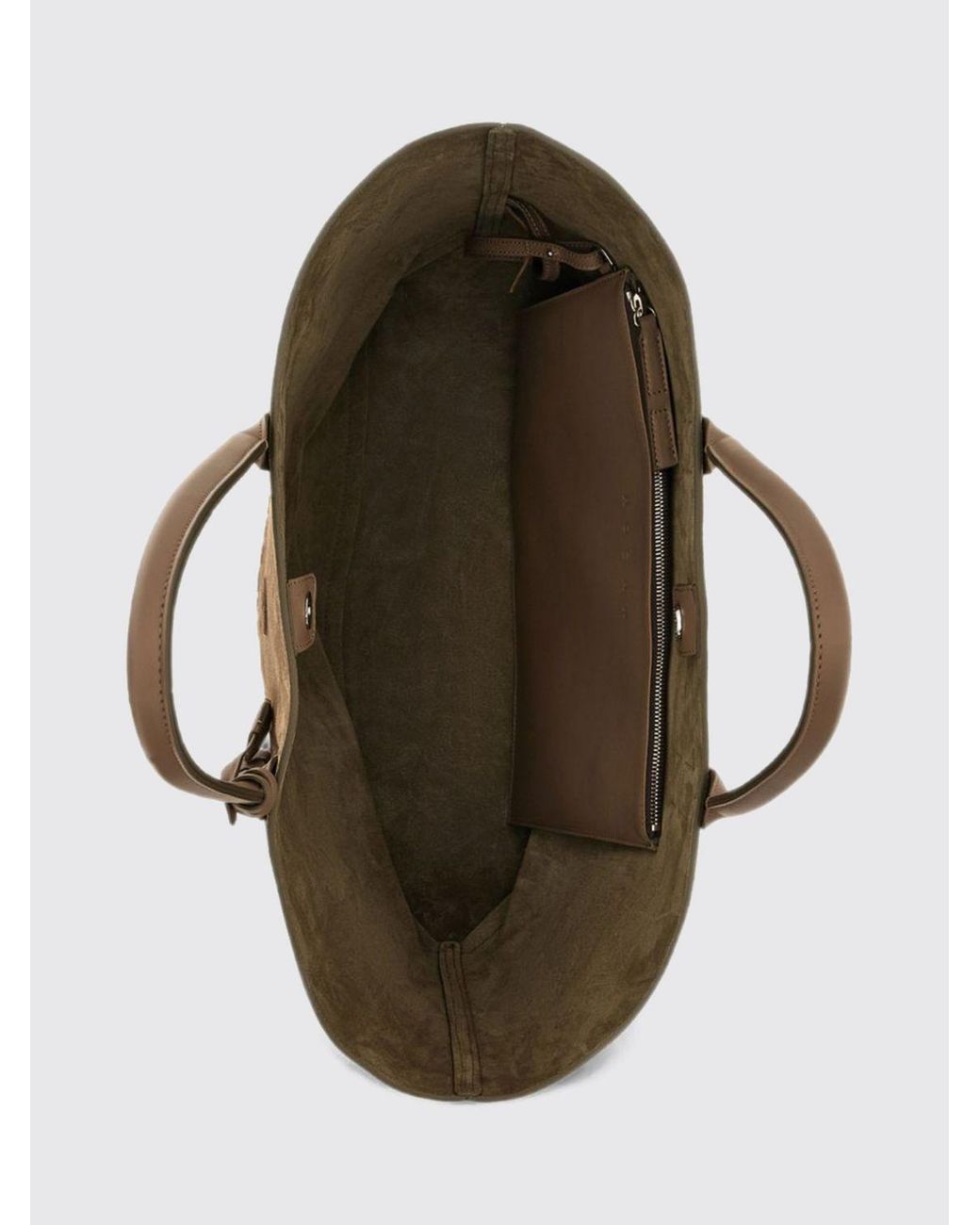 Hogan Natural Suede Calf Leather Tote Bag With Double Handle And Internal Pouch