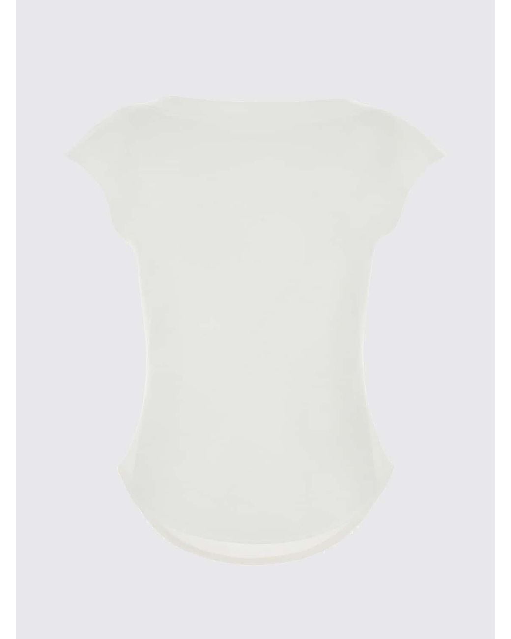 Alaïa White Sleeveless Slim Fit Cotton Blend Top With A Curved Hem