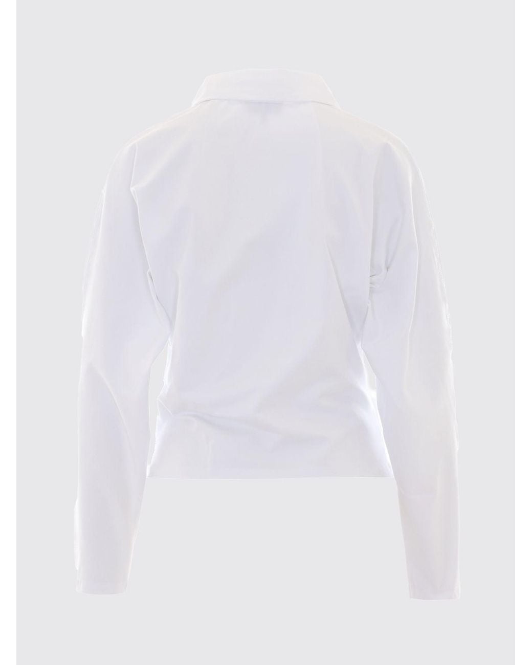 Ganni White Cropped Knit Polo Shirt