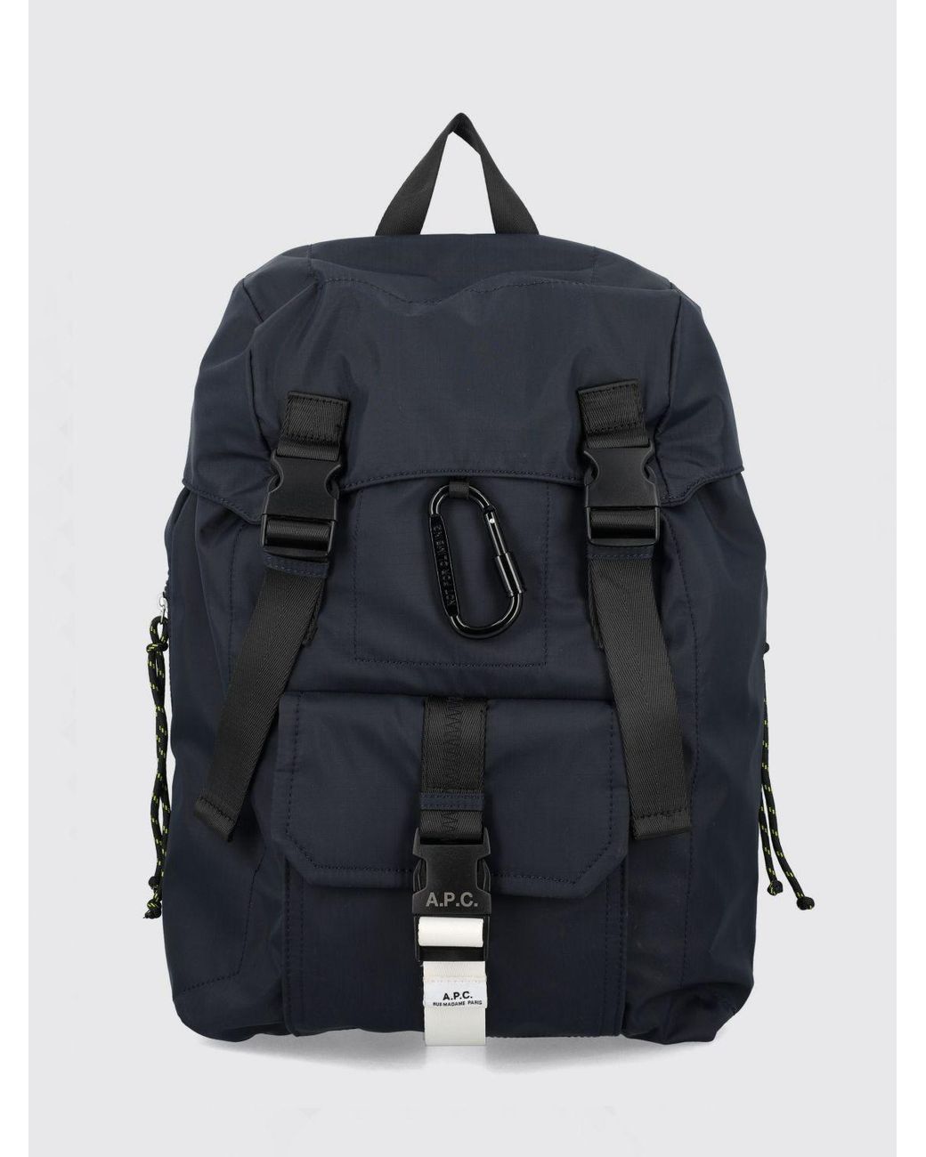 A.P.C. Blue Trek Nylon Backpack With Padded Straps And Flap Closure for men