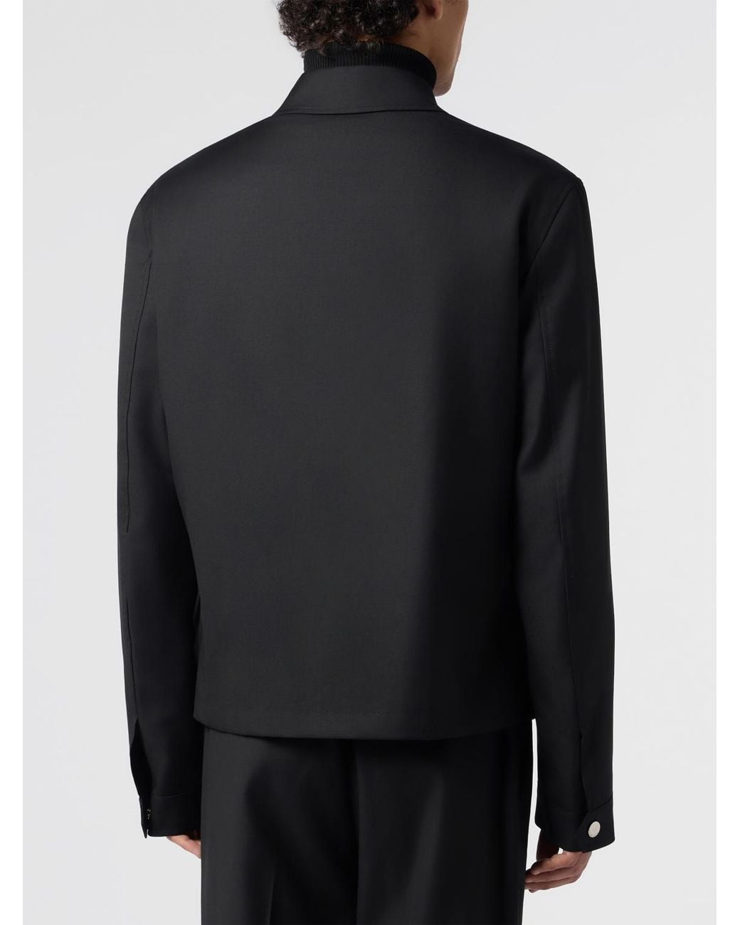 Philipp Plein Black Hexagon Monogram Wool Blend Shirt Jacket for men
