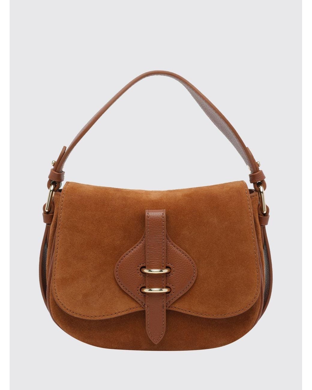 Coccinelle Brown Mavery Mini Grained Leather Shoulder Bag With Strap