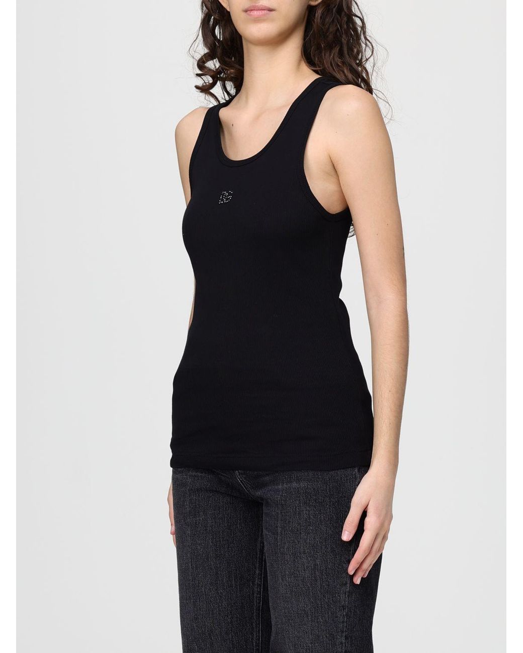 Dolce & Gabbana Black Dolce &Amp Gabbana Cotton Tank Top With Logo
