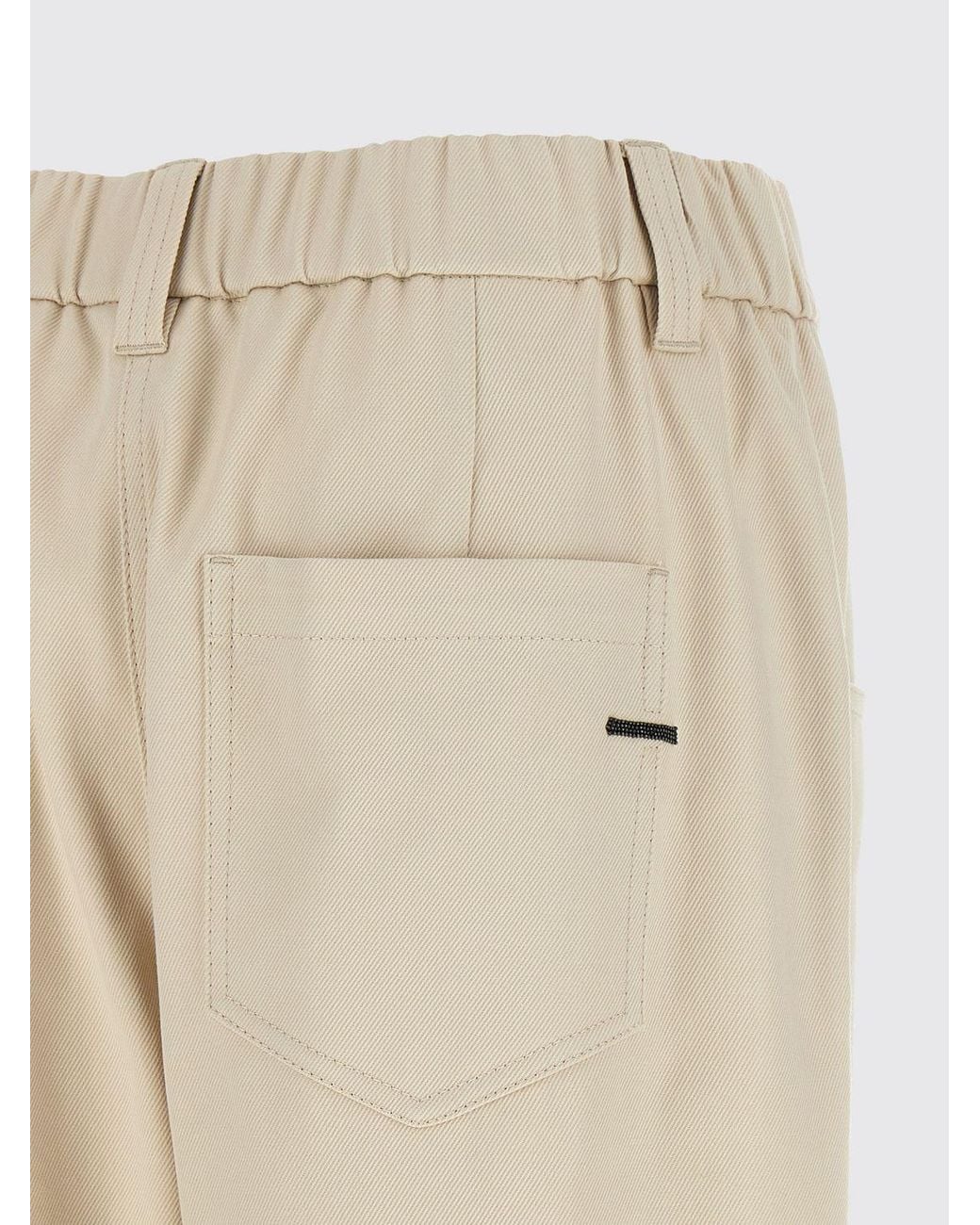 Brunello Cucinelli White Cropped Wide-Leg Cotton Trousers