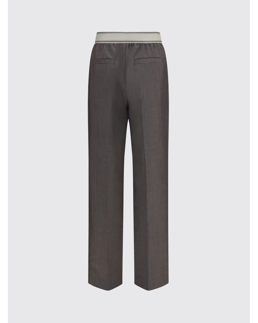 Versace Gray Wool-Blend Wide-Leg Trousers With Pleats And High Waist