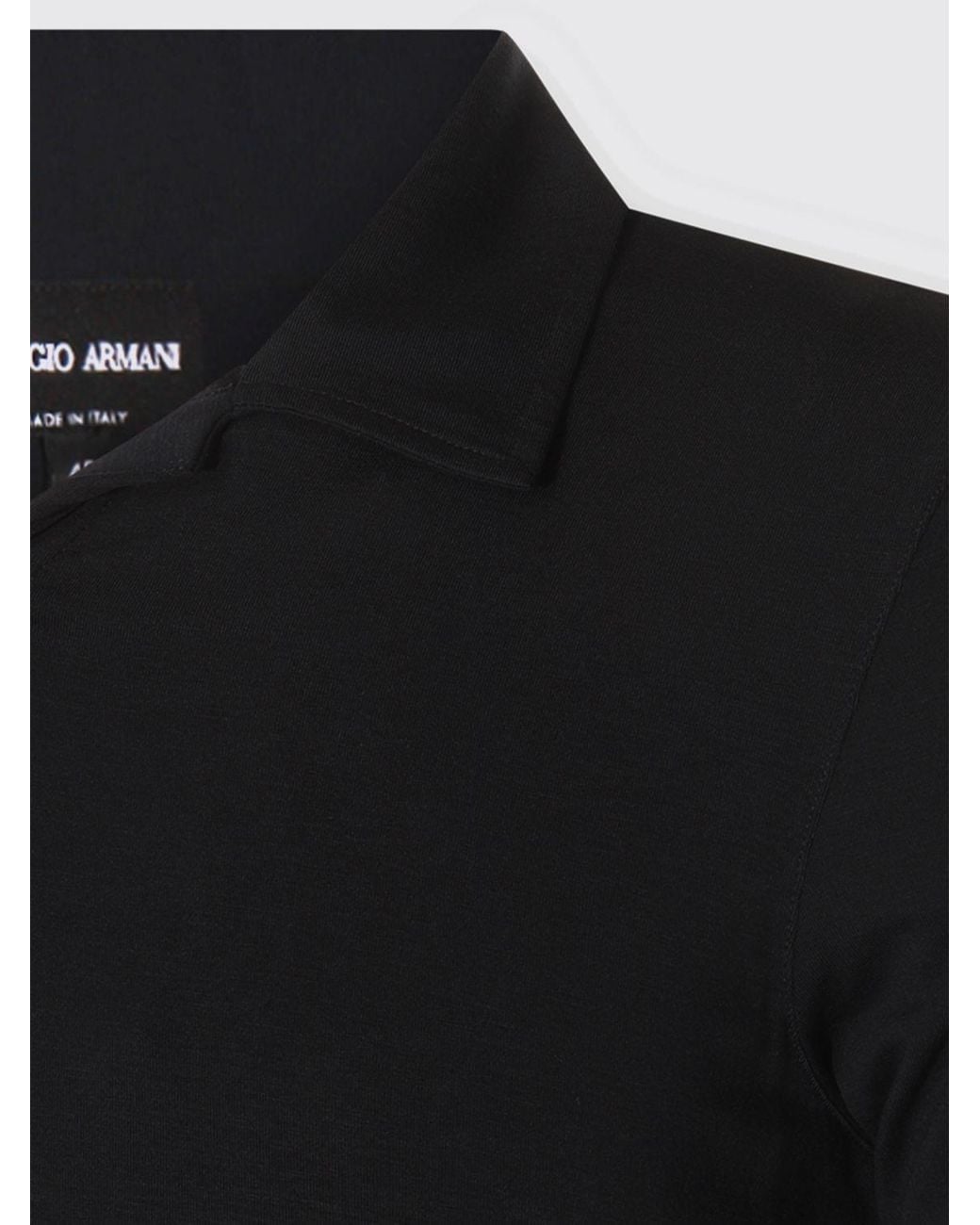 Giorgio Armani Blue Short-Sleeved Viscose V-Neck Polo Shirt for men