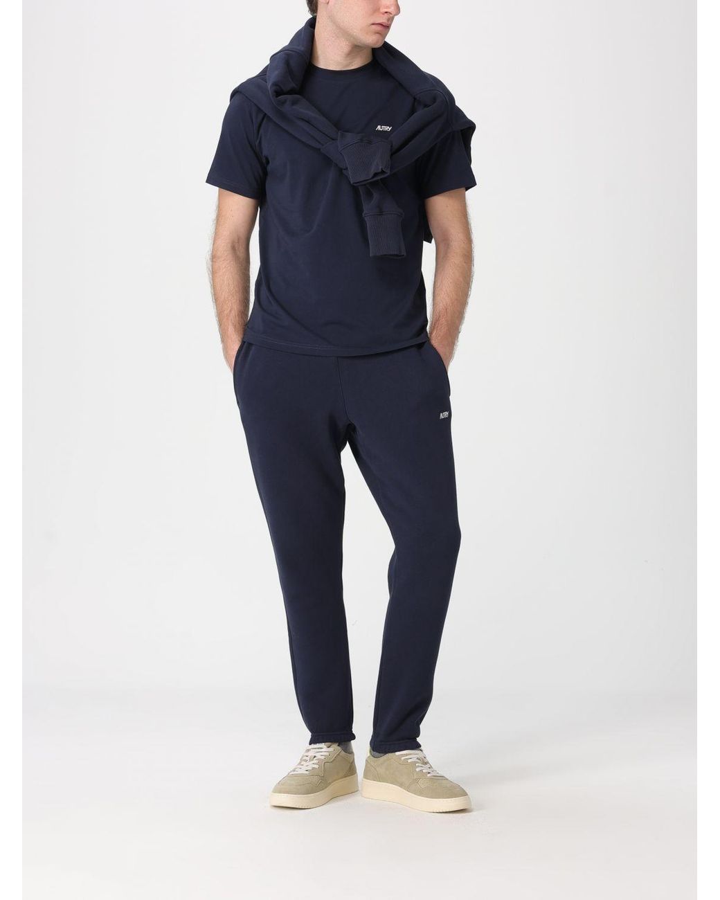 Autry Blue Cotton Jogging Pants for men
