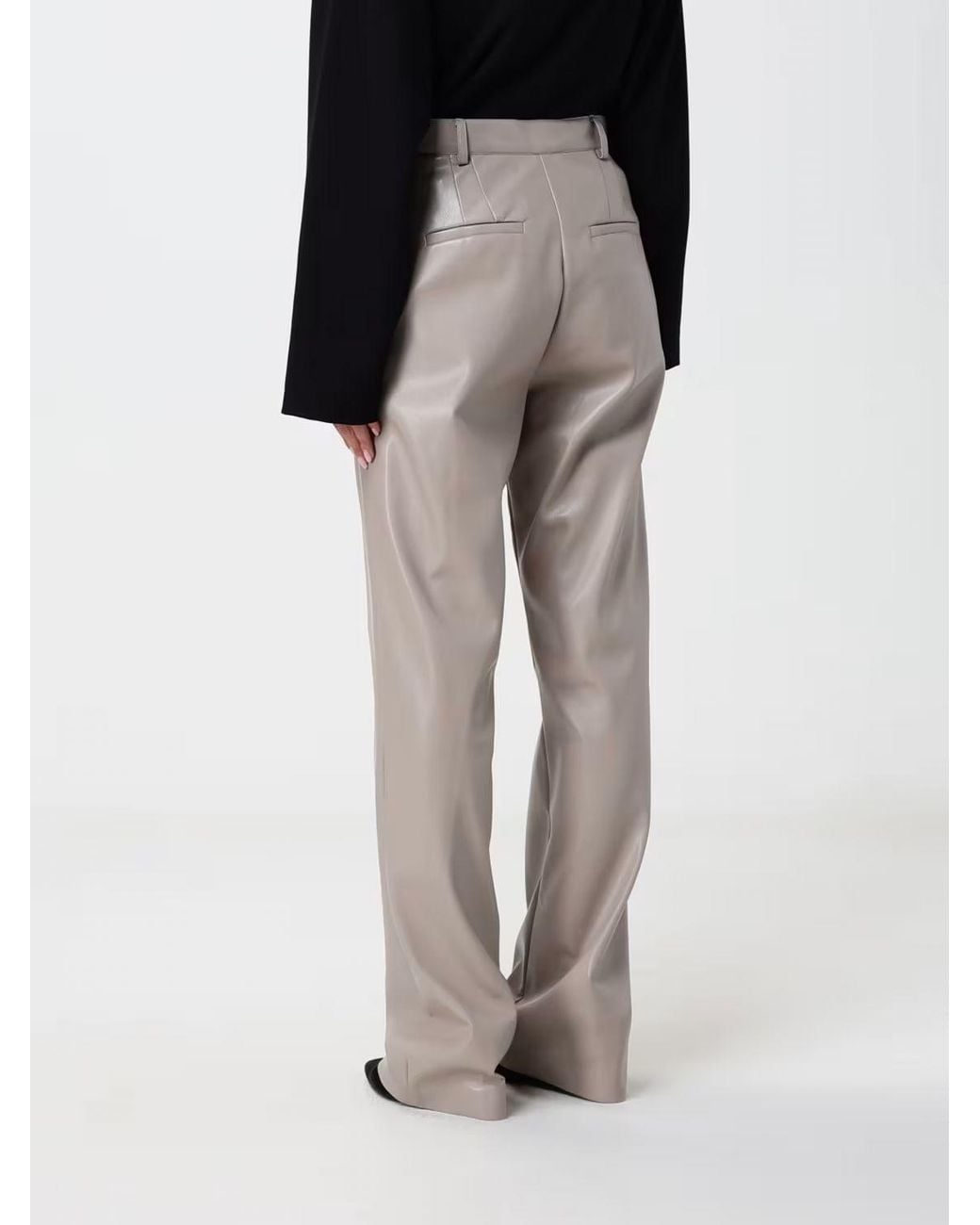 SIMONA CORSELLINI Natural High-Waisted Straight Trousers