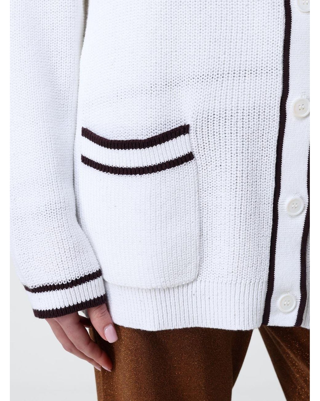 Kangra White Cotton Casual Cardigan