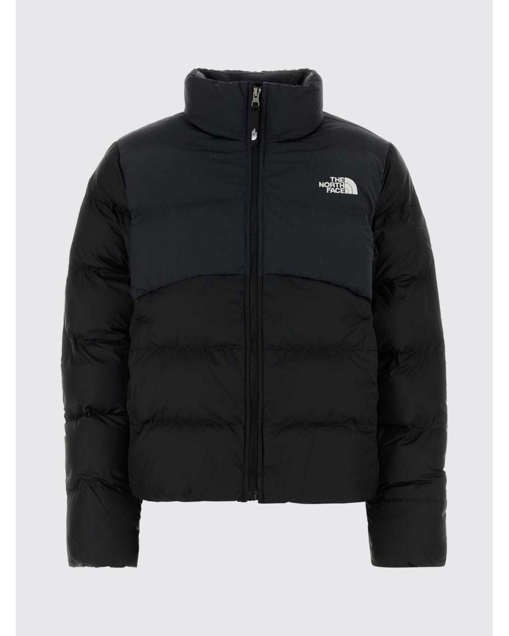 The North Face Black Water-Repellent Cropped Puffer Jacket With Funnel Neck