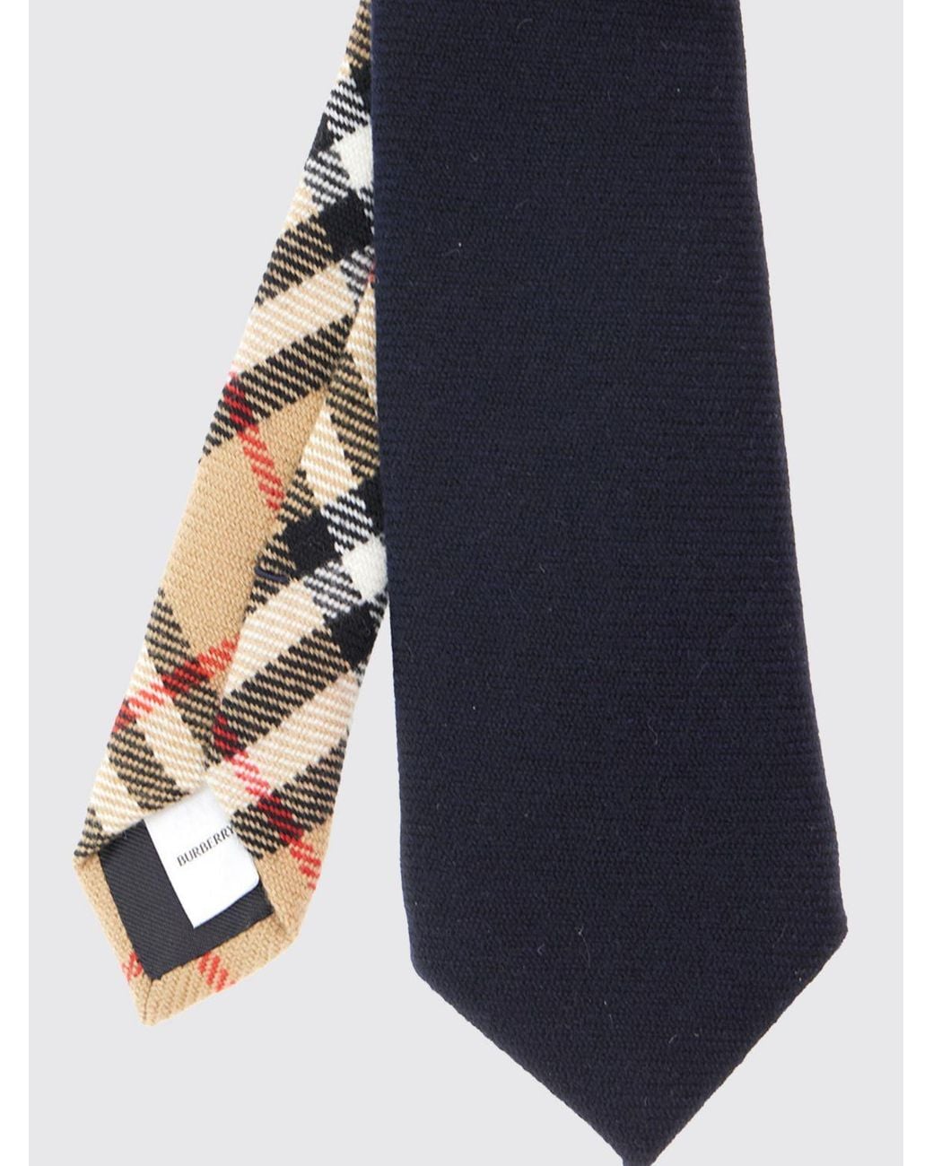 Burberry Blue Elegant Pure Silk Tie With An Internal Check Pattern Detail for men
