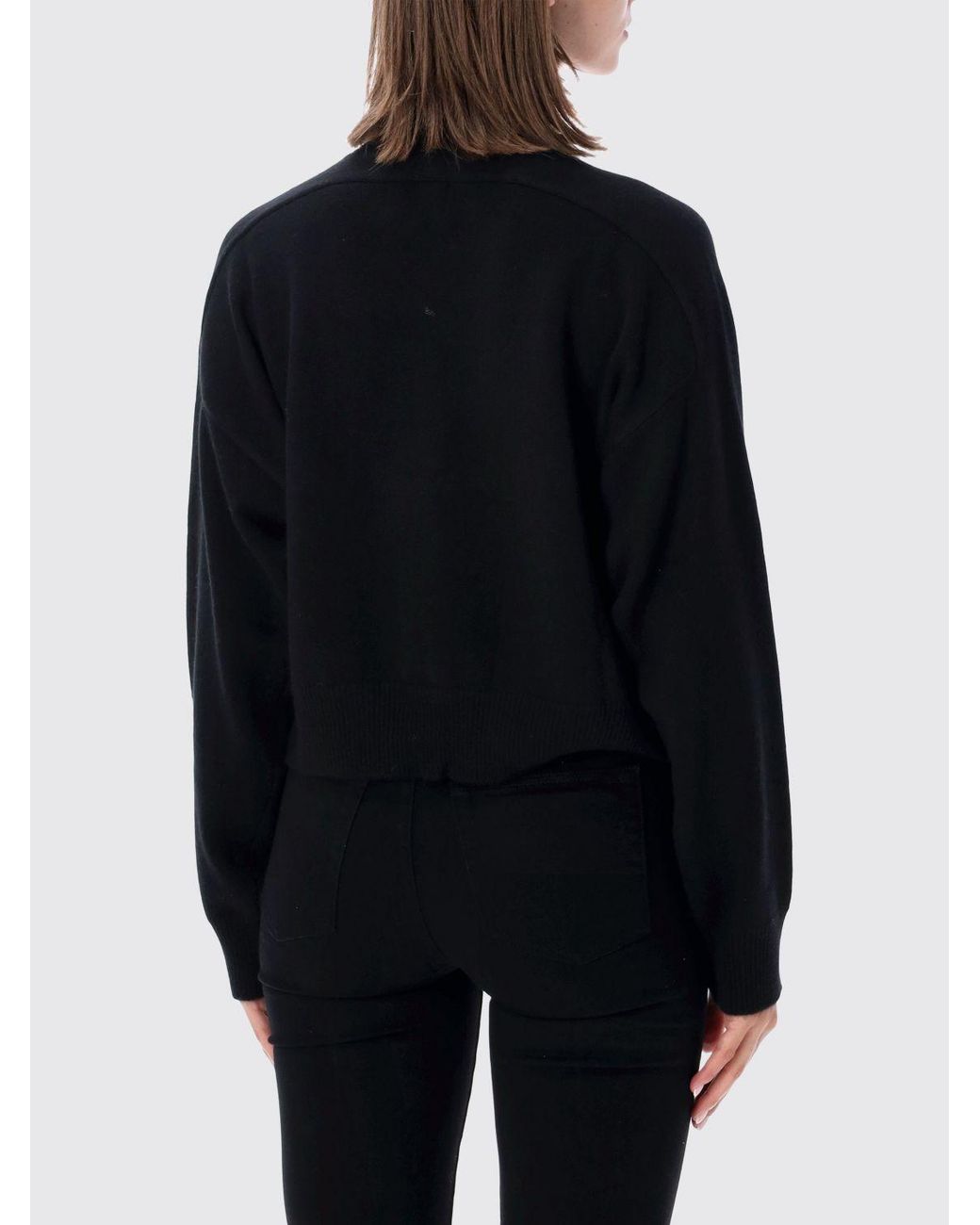 Loulou de Saison Black Relaxed Fit V-Neck Jumper
