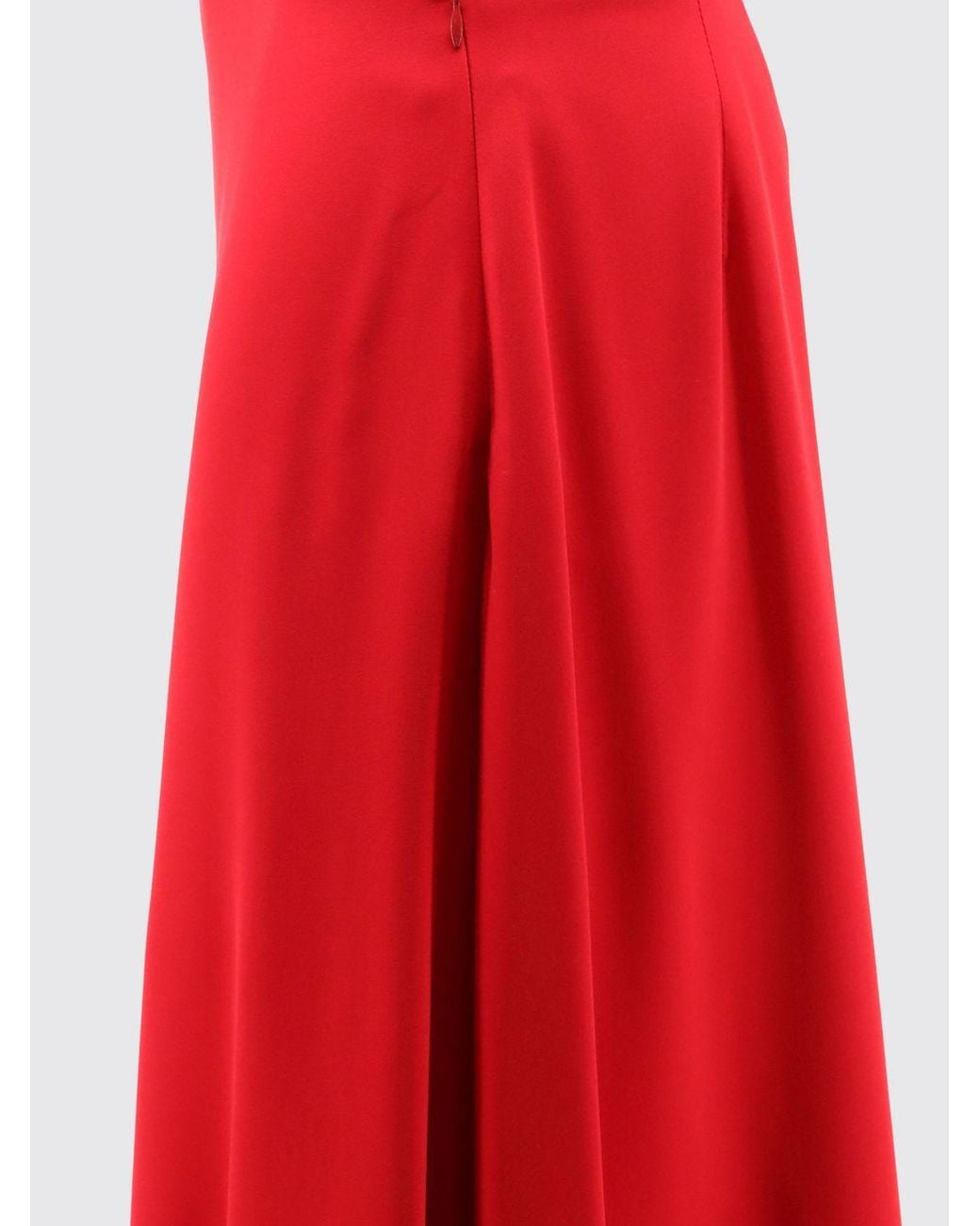 Valentino Garavani Red High-Waisted A-Line Midi Skirt