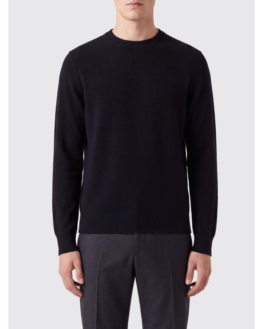 Burberry Blue Fine Cashmere-Blend Crewneck Jumper for men