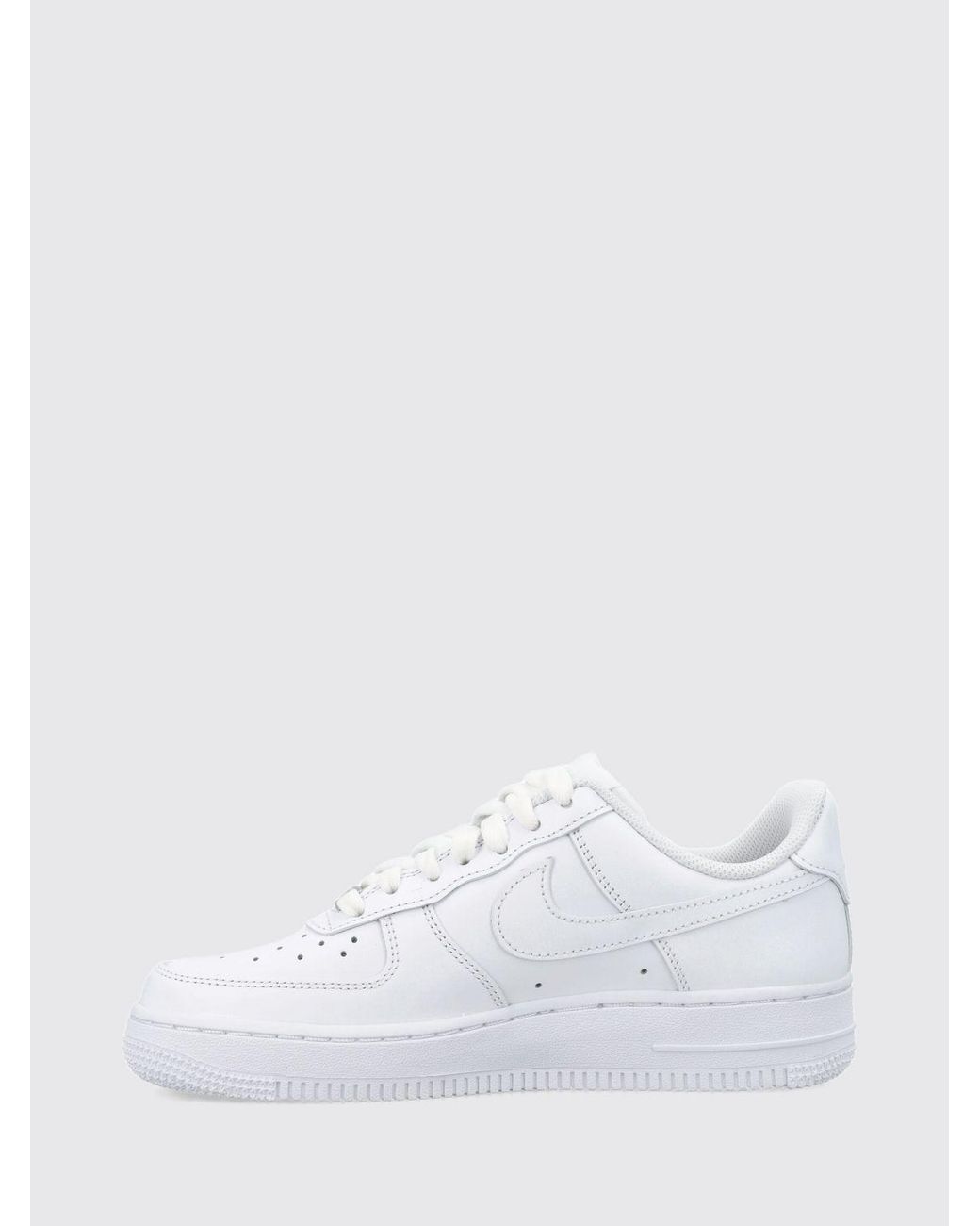 Nike White Air Force 1 '07 Leather Sneakers With Tone-On-Tone Swoosh