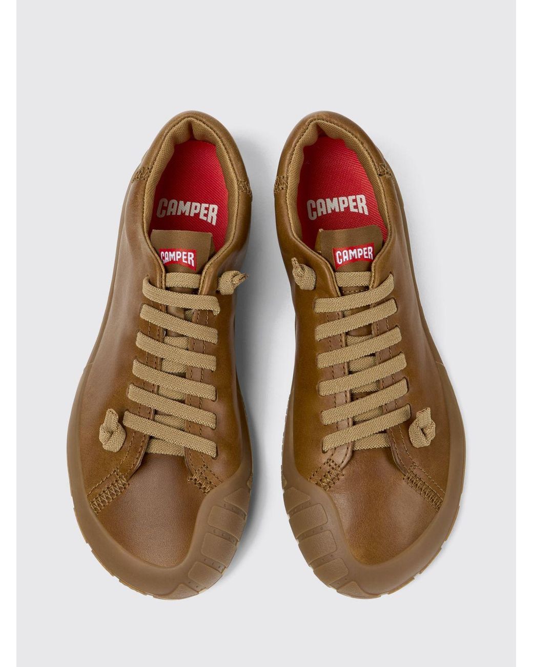 Baskets Slip-On Peu Path+ En Cuir De Veau Avec Lacets Élastiques Camper en coloris Brown