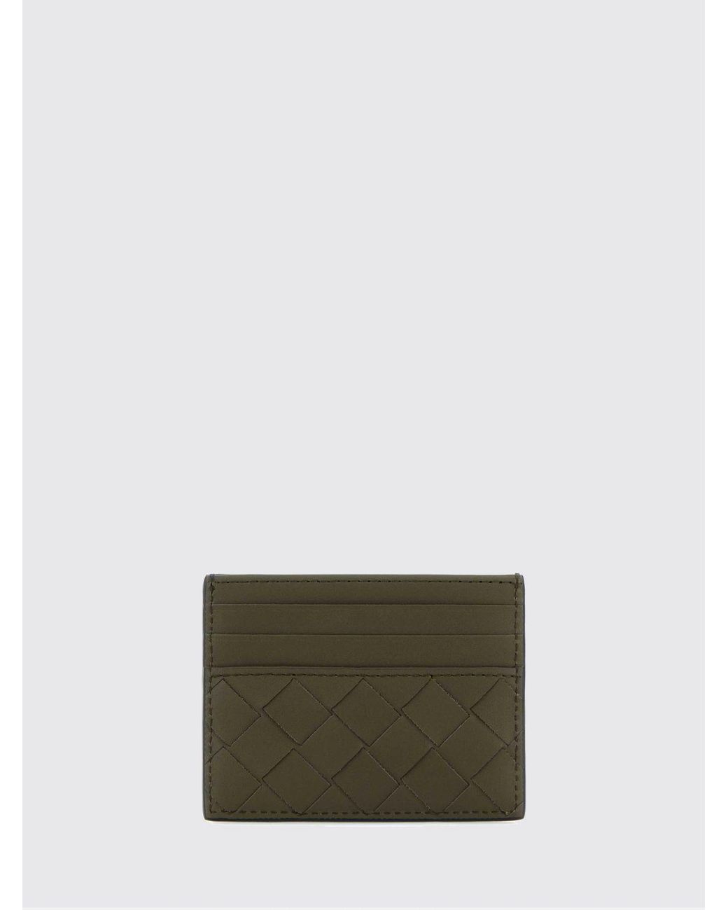 Bottega Veneta Blue Flat Woven Calfskin Card Holder With Seven Slots for men