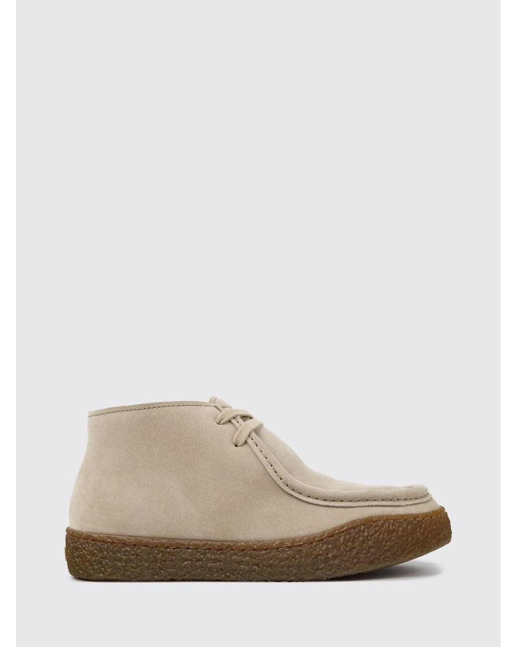 Camper Natural Peu Terreno Suede Desert Boots With Rear Logo And Low Heel