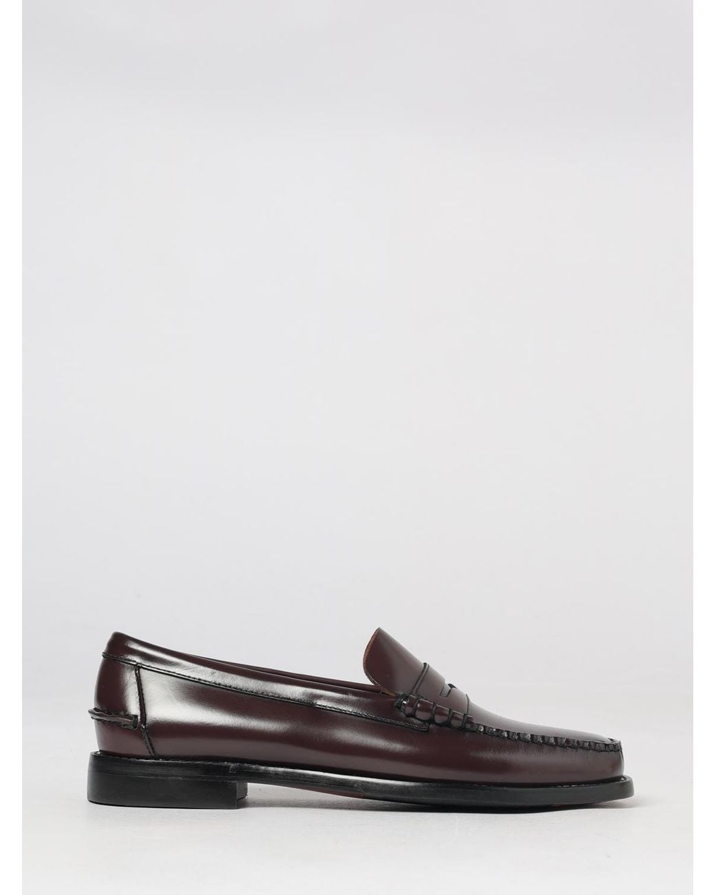 Sebago White Classic Dan Smooth Leather Penny Loafers for men