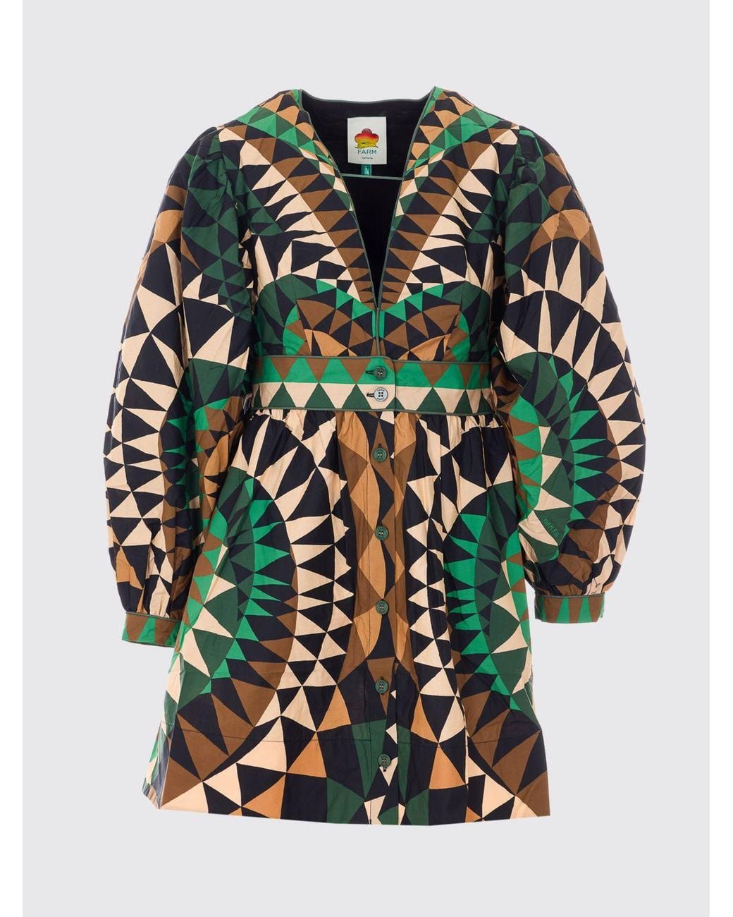 Farm Rio Green Heart Deco Mini Dress