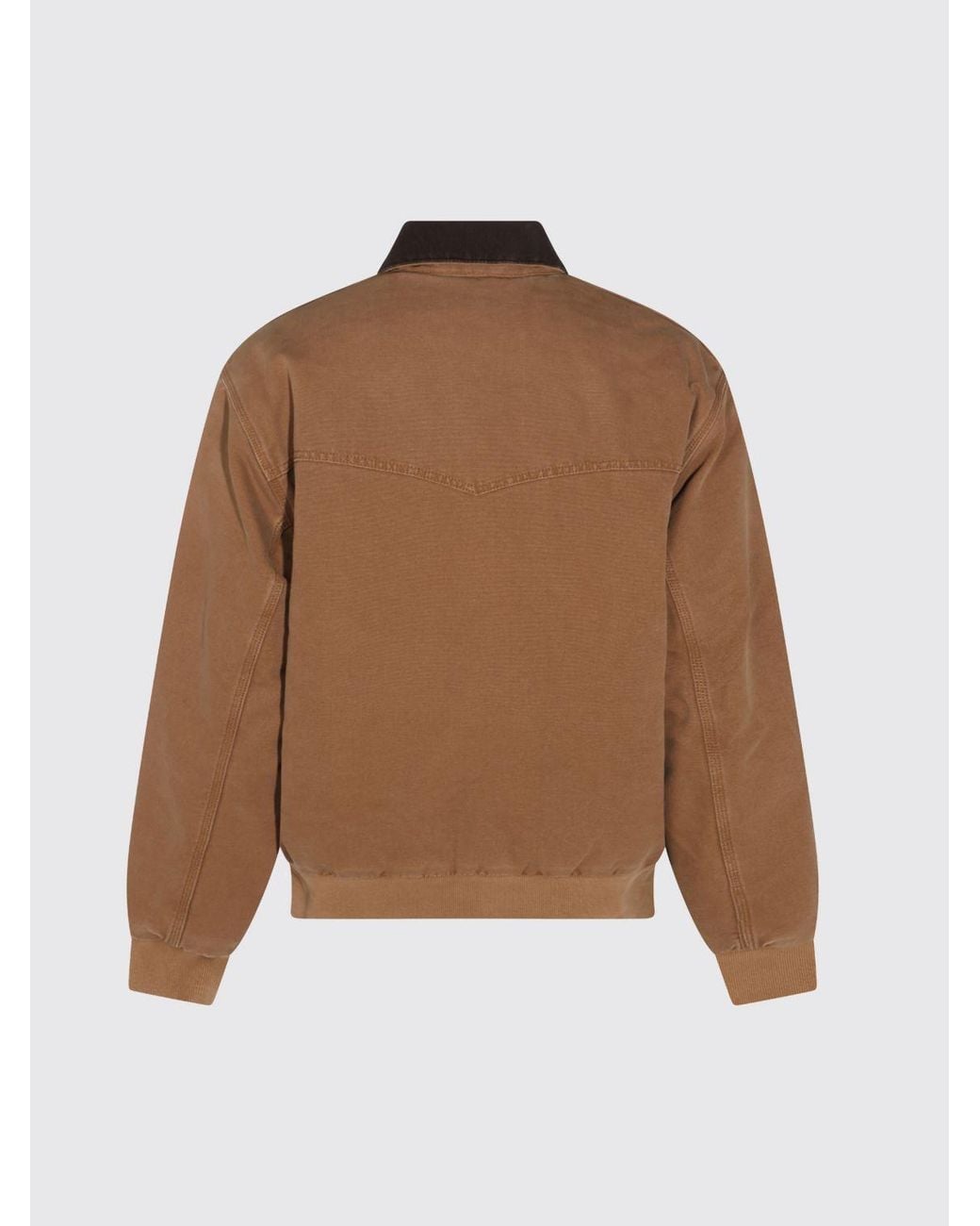 Carhartt Blue Og Santa Fe Organic Cotton Canvas Jacket With Corduroy Collar for men