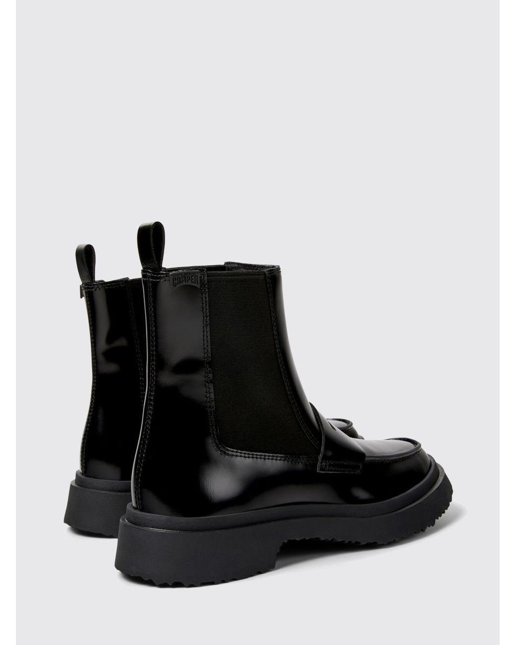 Camper Black Flat Ankle Boots