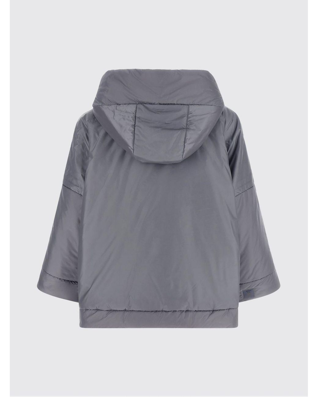 Max Mara Gray Hooded Short Down Jacket