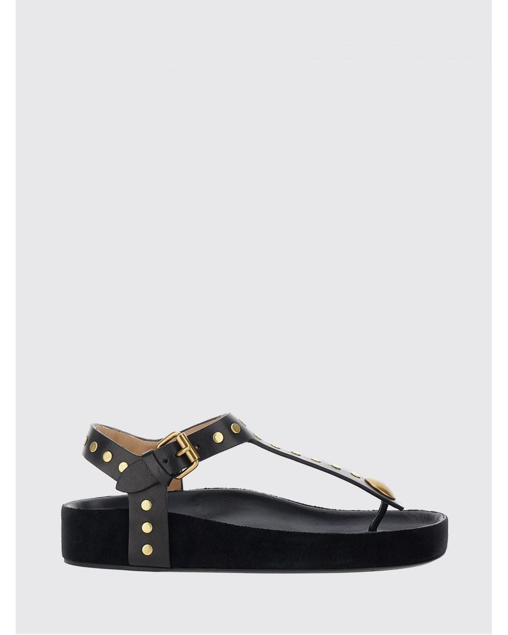 Isabel Marant White Studded Calf Leather Thong Sandals